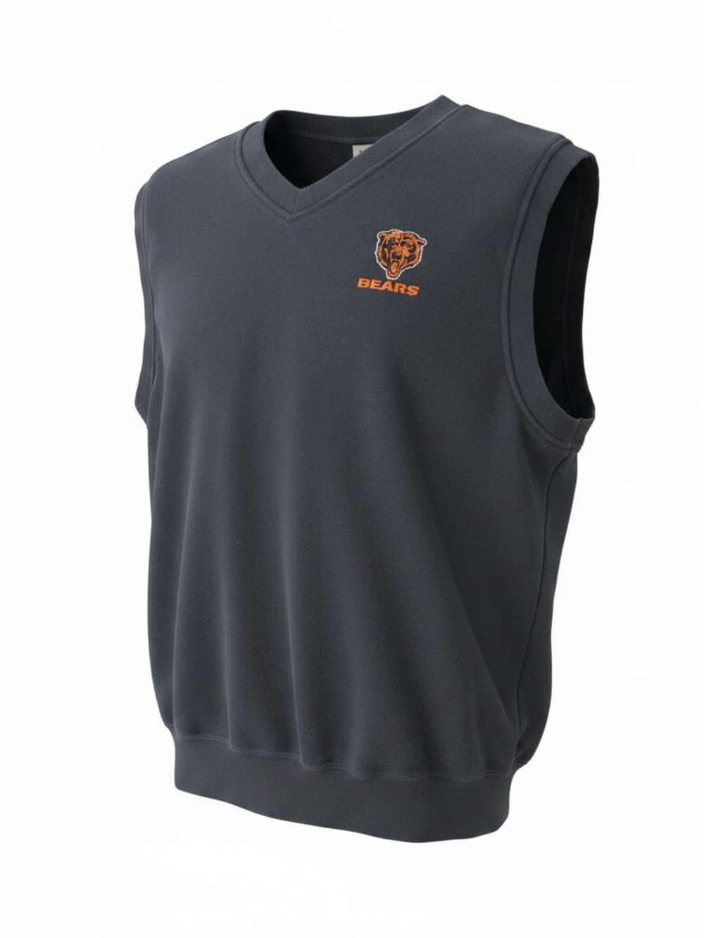 VTG Y2K NFL Chicago Bears Sleeveless Sweatshirt Vest Blue Embroidered 
 Men Sz L